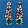American Diamond Long Earring with Carat Plating