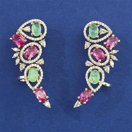 American Diamond Earcuff with Carat Plating