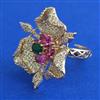 American Diamond Adjustable Ring with Carat Plating