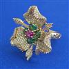 American Diamond Adjustable Ring with Carat Plating