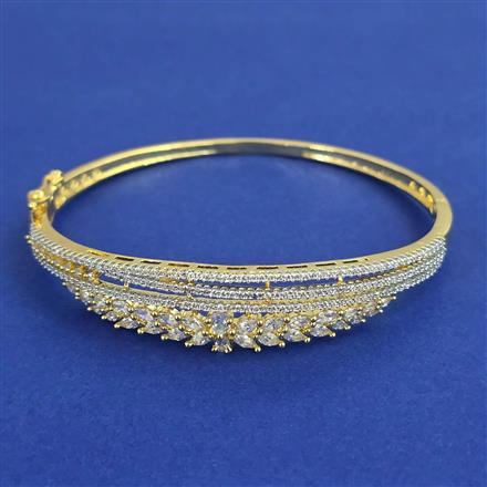 American Diamond Openable kada with Rhodium Plating 2 Tone Plating Carat Plating