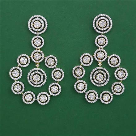 American Diamond Classic Earring with Rhodium Plating 2 Tone Plating Mehndi Plating