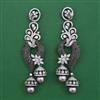 American Diamond Long Earring with Black Plating
