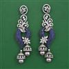 American Diamond Long Earring with Black Plating