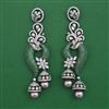 American Diamond Long Earring with Black Plating