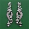 American Diamond Long Earring with Black Plating