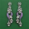 American Diamond Long Earring with Black Plating