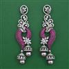 American Diamond Long Earring with Black Plating