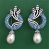 American Diamond Pearl Earring with Black Plating