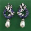American Diamond Pearl Earring with Black Plating