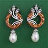 American Diamond Pearl Earring with Black Plating