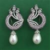 American Diamond Pearl Earring with Black Plating