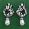 American Diamond Pearl Earring with Black Plating