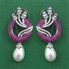 American Diamond Pearl Earring with Black Plating