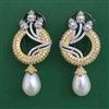 American Diamond Pearl Earring with Black Plating