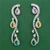 American Diamond Classic Earring with Rhodium Plating