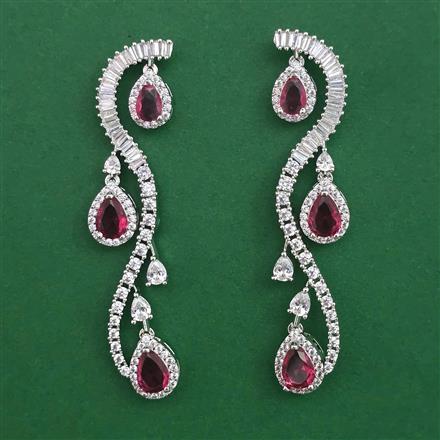 American Diamond Classic Earring with Rhodium Plating