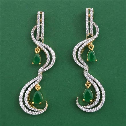 American Diamond Classic Earring with 2 Tone Plating