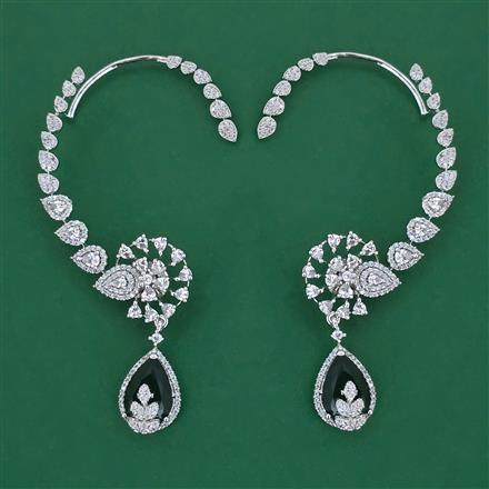 American Diamond Earcuff with Rhodium Plating