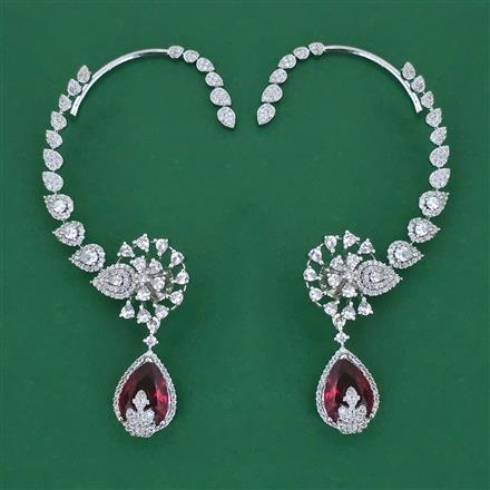 American Diamond Earcuff with Rhodium Plating