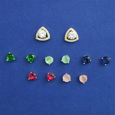 American Diamond Changeable Earring with Gold Plating