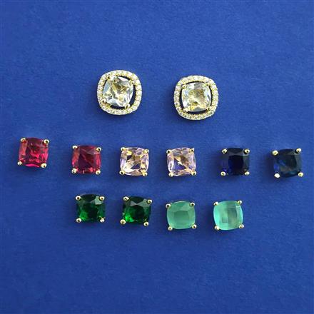 American Diamond Changeable Earring with Gold Plating