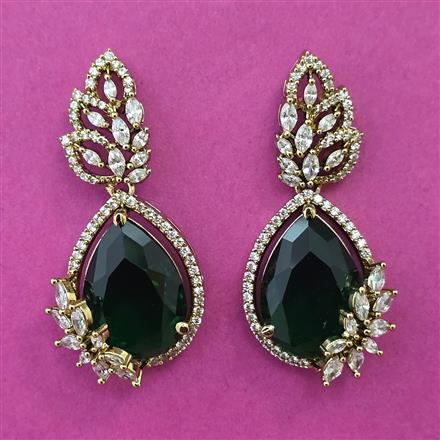 American Diamond Classic Earring with Mehndi Plating