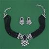 American Diamond Choker Necklace with Rhodium Plating