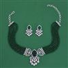 American Diamond Choker Necklace with Rhodium Plating