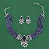 American Diamond Choker Necklace with Rhodium Plating