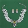 American Diamond Choker Necklace with Rhodium Plating