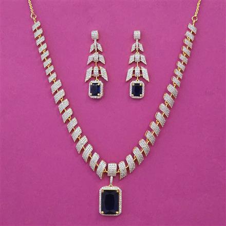 American Diamond Classic Necklace with 2 Tone Plating