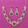 American Diamond Pearl Necklace with Carat Plating