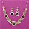 American Diamond Pearl Necklace with Carat Plating