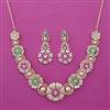 American Diamond Pearl Necklace with Carat Plating