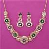 American Diamond Pearl Necklace with Carat Plating