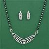 American Diamond Classic Mangalsutra with Rhodium Plating 2 Tone Plating Mehndi Plating