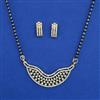 American Diamond Classic Mangalsutra with Rhodium Plating 2 Tone Plating
