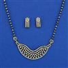 American Diamond Classic Mangalsutra with Rhodium Plating 2 Tone Plating