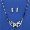 American Diamond Classic Mangalsutra with Rhodium Plating 2 Tone Plating