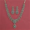 American Diamond Classic Necklace with Rhodium Plating 2 Tone Plating