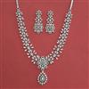 American Diamond Classic Necklace with Rhodium Plating 2 Tone Plating
