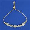American Diamond Adjustable Bracelet with Rhodium Plating Carat Plating