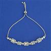 American Diamond Adjustable Bracelet with Rhodium Plating Carat Plating