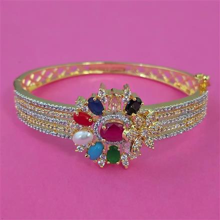 American Diamond Openable kada with 2 Tone Plating