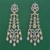 American Diamond Long Earring with Rhodium Plating 2 Tone Plating Mehndi Plating