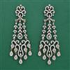 American Diamond Long Earring with Rhodium Plating 2 Tone Plating Mehndi Plating