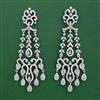 American Diamond Long Earring with Rhodium Plating 2 Tone Plating Mehndi Plating