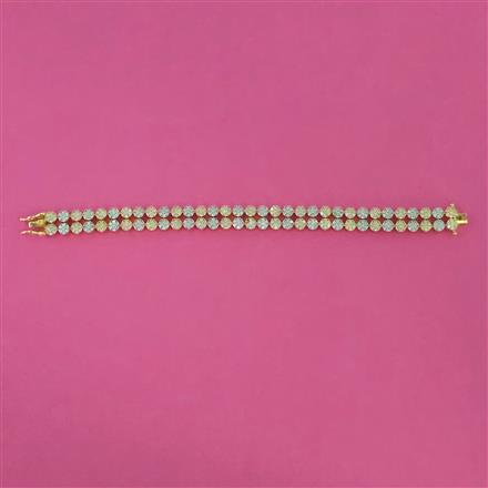 American Diamond Openable Bracelet with Rhodium Plating 2 Tone Plating