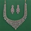 American Diamond Classic Necklace with Rhodium Plating 2 Tone Plating Mehndi Plating Carat Plating